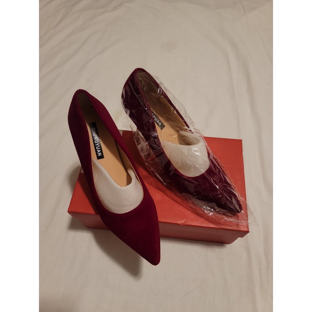 NWT, Pointed Heel Burgundy Pumps